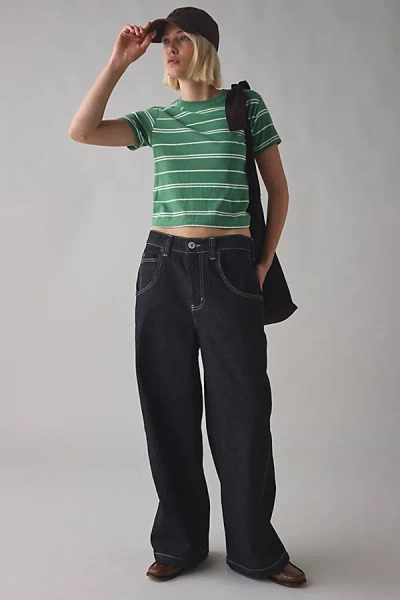 Bdg Niko Mid-rise Baggy Skate Jean In Washed Black, Women's At Urban Outfitters