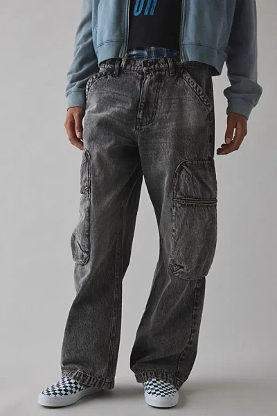 Bdg Nitro 3d Cargo Baggy Fit Jean In Washed Black, Men's At Urban Outfitters