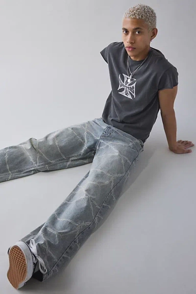 Bdg Nitro Barbed Wire Baggy Fit Jean In Barbed Baby Blue, Men's At Urban Outfitters