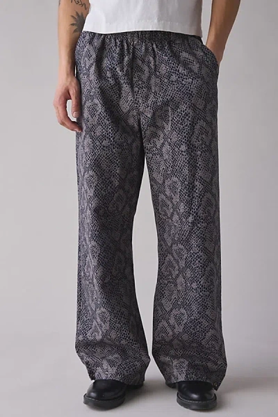 Bdg Nitro Camo Canvas Baggy Fit Pull-on Pant In Black/white, Men's At Urban Outfitters