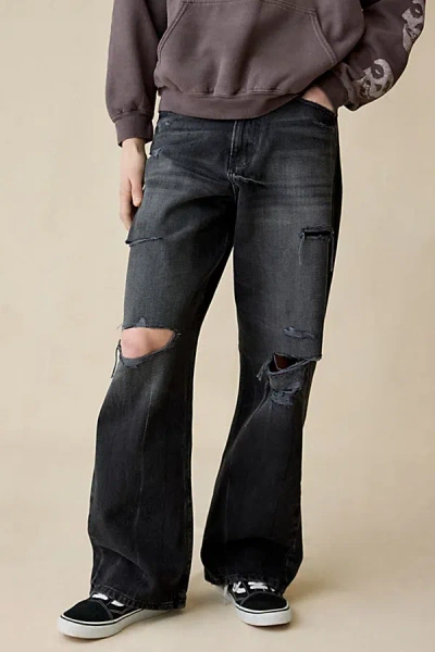 Bdg Nitro Destructed Baggy Fit Jean In Charcoal, Men's At Urban Outfitters In Gray