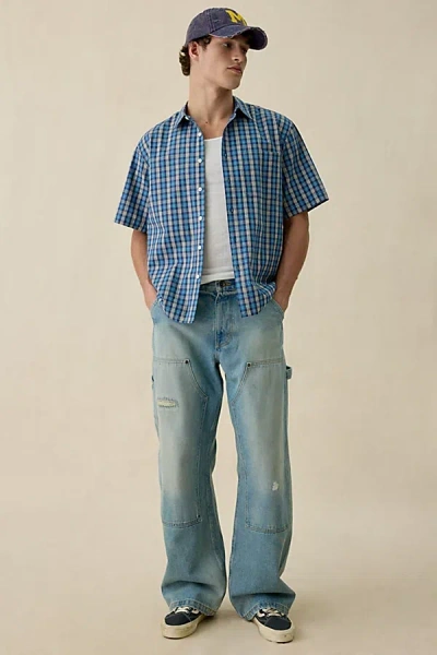 Bdg Nitro Double Knee Baggy Fit Jeans In Titanium, Men's At Urban Outfitters In Blue