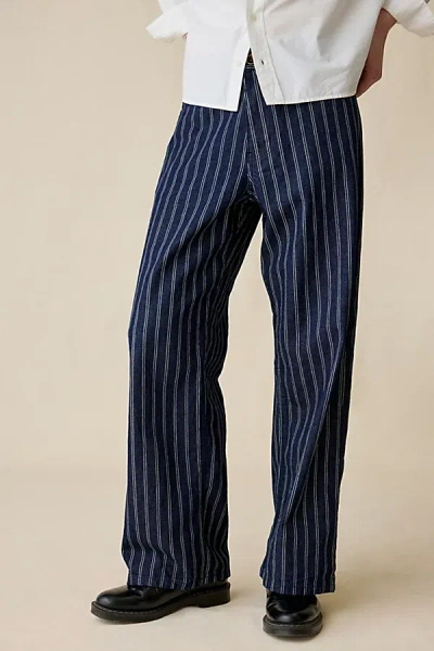 Bdg Nitro Dual Pinstripe Baggy Fit Jean In Vintage Denim Dark, Men's At Urban Outfitters In Blue