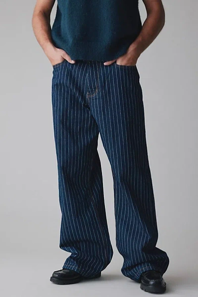 Bdg Nitro Pinstripe Baggy Fit Jean In Blue, Men's At Urban Outfitters