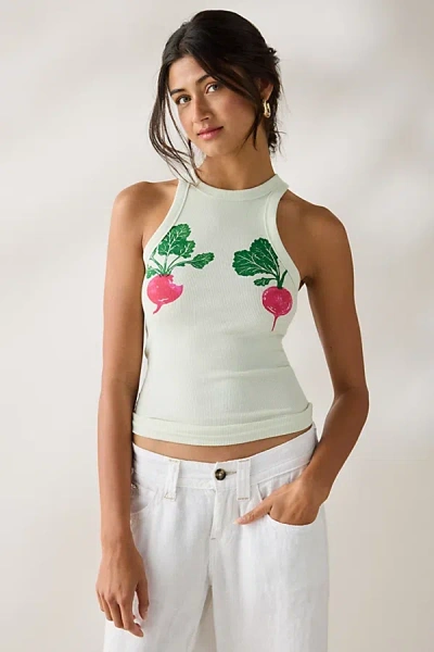 Bdg Off-duty Ribbed High Neck Tank Top In Green, Women's At Urban Outfitters