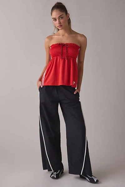 Bdg Offsides Smocked Babydoll Jersey Tube Top In Red, Women's At Urban Outfitters