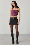 Bdg Onna 2.0 Denim Low-rise Micro Mini Skirt In Black, Women's At Urban Outfitters