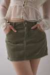 Bdg Onna Corduroy Micro Mini Skirt In Olive At Urban Outfitters In Green