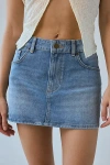 Bdg Onna Denim Micro Skirt In Mid Indigo, Women's At Urban Outfitters
