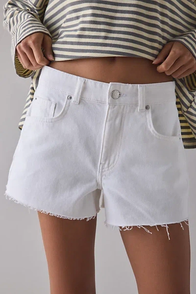 Bdg Oscar Relaxed Cutoff Denim Micro Short In White, Women's At Urban Outfitters