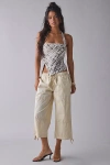 BDG PEYTON STRAIGHT-LEG UTILITY CAPRI PANT IN PARCHMENT, WOMEN'S AT URBAN OUTFITTERS
