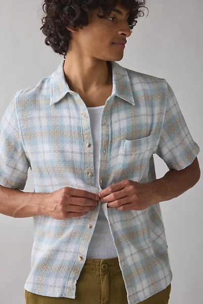 Bdg Plaid Gauze Baggy Short Sleeve Shirt Top In Grey Plaid, Men's At Urban Outfitters In Multi
