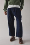 Bdg Pleated Straight Fit Jean In Dark Rinse, Men's At Urban Outfitters In Blue