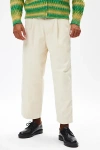 Bdg Pleated Denim Trouser Pant In Ivory, Men's At Urban Outfitters