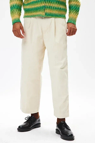 Bdg Pleated Denim Trouser Pant In Ivory, Men's At Urban Outfitters In Ivory
