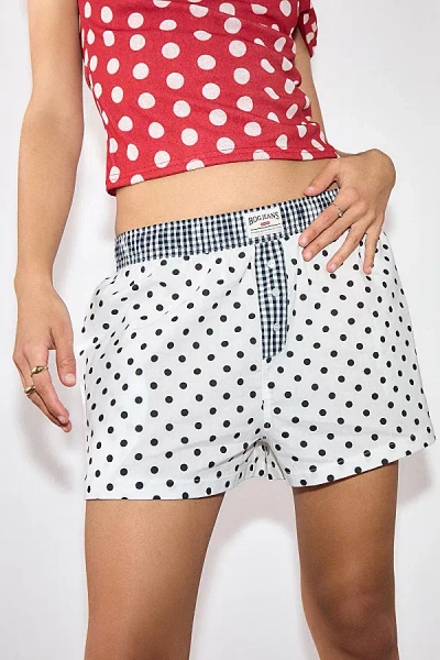 Bdg Polka Dot Contrast Boxer Short In Ivory, Women's At Urban Outfitters