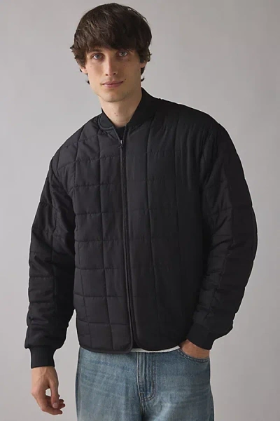 Bdg Quilted Bomber Jacket In Black, Men's At Urban Outfitters