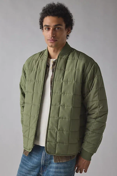 Bdg Quilted Bomber Jacket In Green, Men's At Urban Outfitters