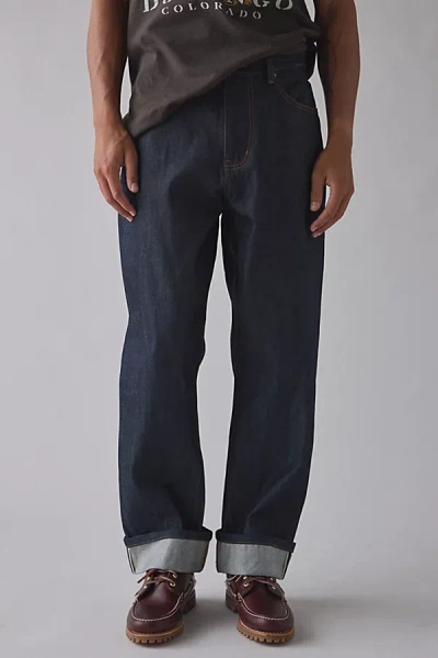 Bdg Relaxed Straight Fit Premium Selvedge Jean In Vintage Denim Dark, Men's At Urban Outfitters