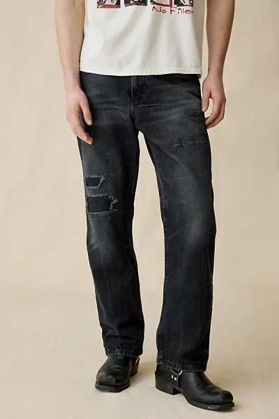 Bdg Repaired Relaxed Straight Fit Jean In Charcoal, Men's At Urban Outfitters In Gray