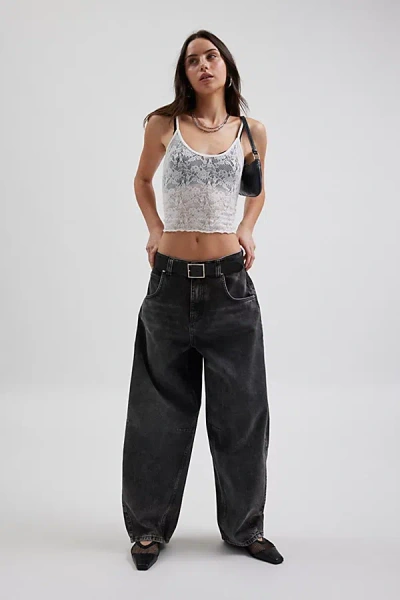 Bdg Rih Extreme Barrel Mid-rise Jean In Washed Black, Women's At Urban Outfitters