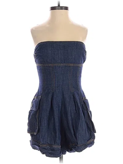 Pre-owned Bdg Romper In Blue