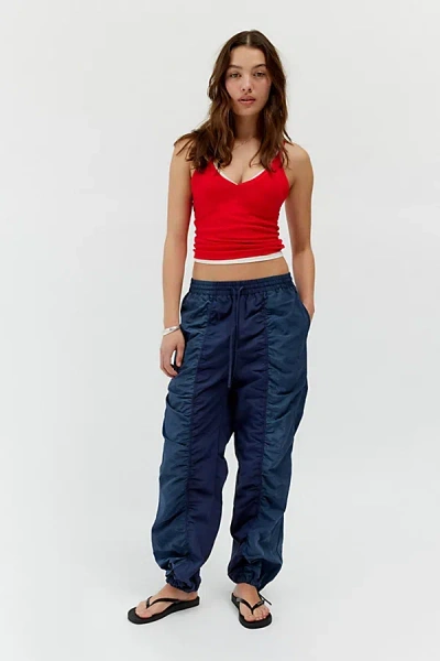 Bdg Ruched Track Pant In Navy, Women's At Urban Outfitters