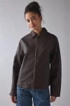 Bdg Sabrina Oversized Faux Leather Jacket In Brown, Women's At Urban Outfitters In Brown