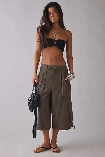 Bdg San Diego Cropped Baggy Cargo Pant In Brown, Women's At Urban Outfitters