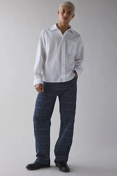 Bdg Sashiko Embroidered Baggy Skate Fit Jean In Dark Wish/sashiko, Men's At Urban Outfitters