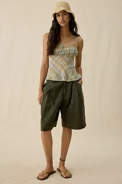 Bdg Schools Out Mid-rise Baggy Carpenter Jorts In Dark Green, Women's At Urban Outfitters