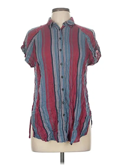 Pre-owned Bdg Short Sleeve Button Down Shirt In Burgundy