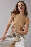 Bdg Short Sleeve Spill The Tee In Light Brown, Women's At Urban Outfitters