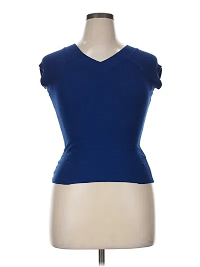 Bdg Short Sleeve Top Blue Sweetheart Neckline Tops