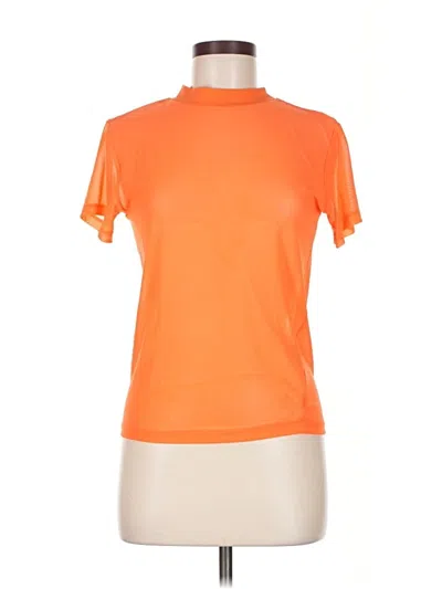 Pre-owned Bdg Short Sleeve Top Orange Mock Neckline Tops