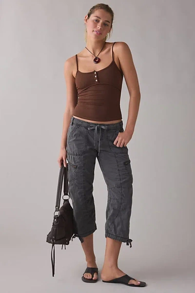 Bdg Sidekick Crop Cotton Utility Pants In Black, Women's At Urban Outfitters In Brown