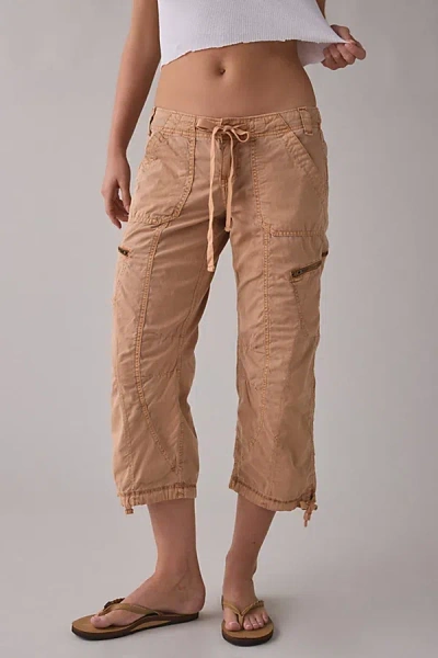Bdg Sidekick Crop Cotton Utility Pants In Peach, Women's At Urban Outfitters In Orange