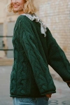 Bdg Skylar Oversized Cable Knit Sweater In Dark Green, Women's At Urban Outfitters