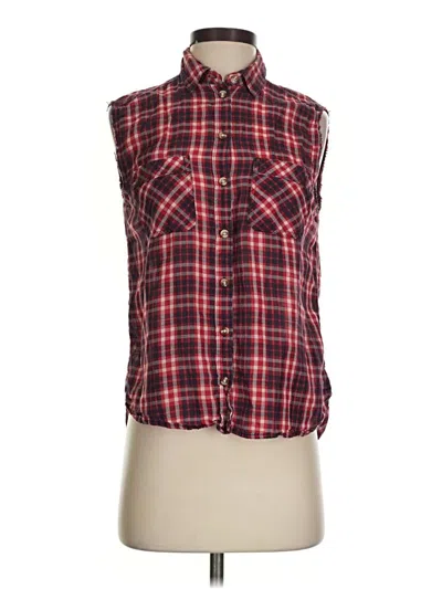 Pre-owned Bdg Sleeveless Button Down Shirt In Red