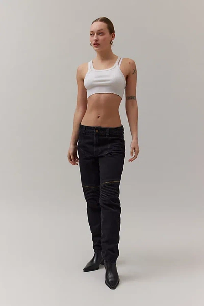 Bdg Slim Straight Moto Jean In Black, Women's At Urban Outfitters