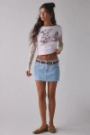 Bdg Sloane Graphic Lace Layered Twofer Long Sleeve Tee In Pink, Women's At Urban Outfitters In Pink