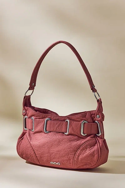 Bdg Sonny Belted Faux Leather Shoulder Bag In Coral, Women's At Urban Outfitters In Orange