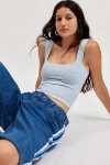 Bdg Square Neck Tank Top In Blue Stripes, Women's At Urban Outfitters