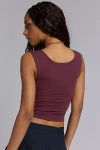 Bdg Ribbed Square Neck Tank Top In Red Mahogany, Women's At Urban Outfitters