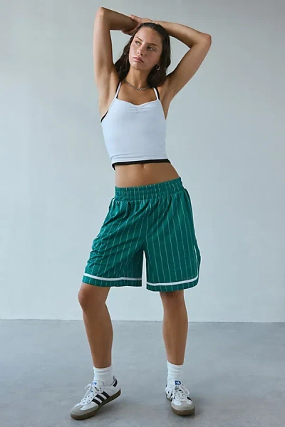 Bdg Star Player Athletic Short In Green Pinstripe, Women's At Urban Outfitters
