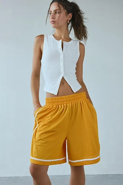 Bdg Star Player Athletic Short In Yellow, Women's At Urban Outfitters