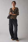 Bdg Station Cocoon Baggy Barrel Leg Cargo Jean In Black, Women's At Urban Outfitters