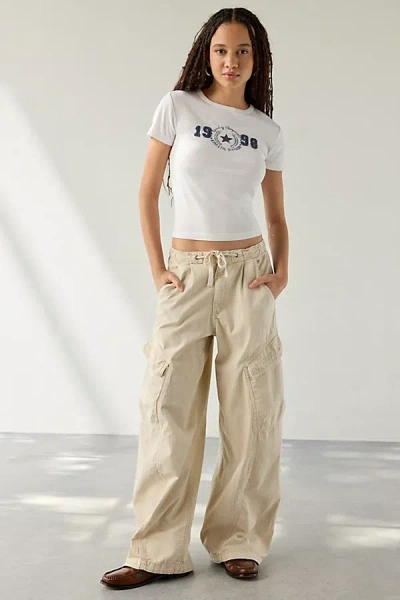 Bdg Station Cocoon Baggy Barrel Leg Cargo Pant In Beige, Women's At Urban Outfitters In Sand