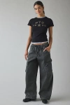 Bdg Station Cocoon Baggy Barrel Leg Cargo Pant In Black, Women's At Urban Outfitters