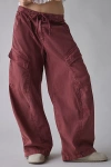 Bdg Station Cocoon Baggy Barrel Leg Cargo Pant In Dark Red, Women's At Urban Outfitters